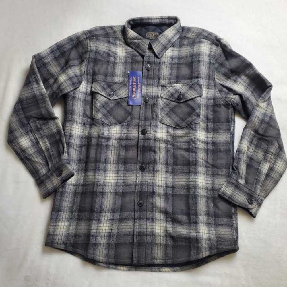 New men's M Pendleton plaid shirt jacket with quilted lining - Picture 2 of 9